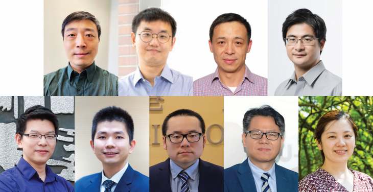 (upper row) Prof Yuanliang Zhai, Prof Qi Zhao, Prof Xiaoyu Li and Prof Weiping Wang
(lower row) Prof Bin Chen,  Prof Wei Qiao, Prof Zhiqin Chu,  Prof Jun Yang and Prof Lixin Dai